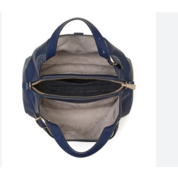 KATE SPADE NY Deco pebbled leather small tote crossbody bag - Parisian Navy - Picture 12 of 16